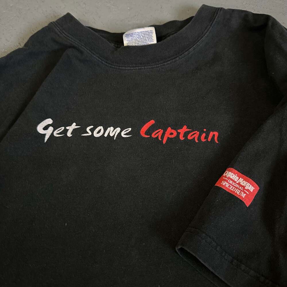 Vintage Y2K Captain Morgan Get Some Captain Rum Promo T-Shirt